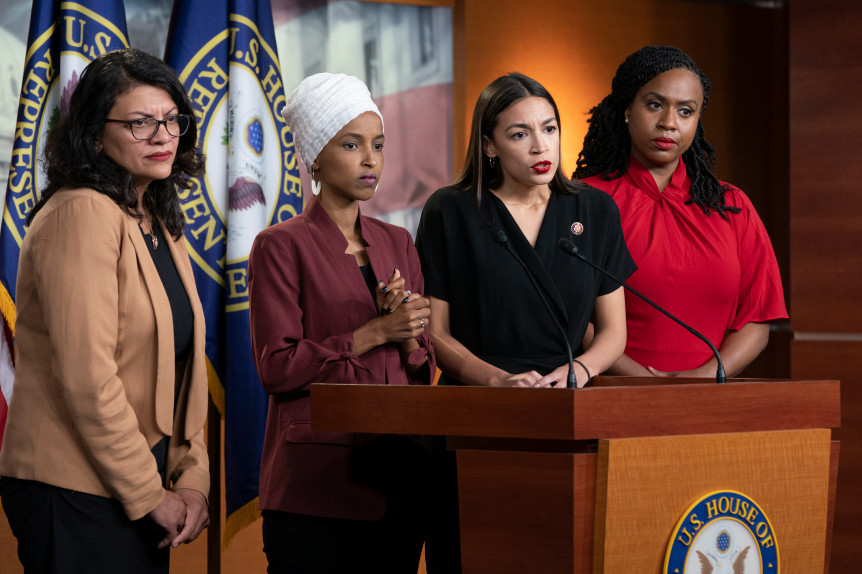 Alexandria Ocasio-Cortez, Ayanna Pressley, Rashida Tlaib, llhan Omar